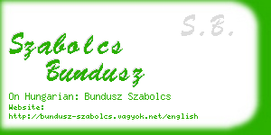 szabolcs bundusz business card